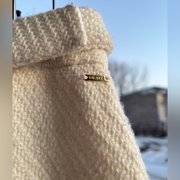 🆕 DKNY Ivory Tweed Pencil Skirt with Belt Textured Lined Career Skirt Size 18 - Picture 8 of 16